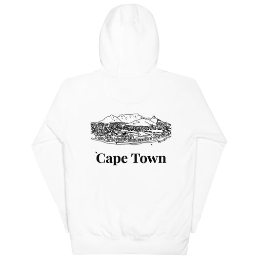 Cape Town Unisex Hoodie -White